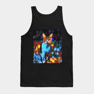 Abstract Colorful Cat Painting Tank Top